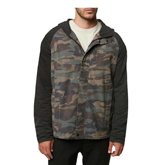 O’neill Mens camo traveler dawn patrol 2 zip up hooded jacket size S - Picture 1 of 15